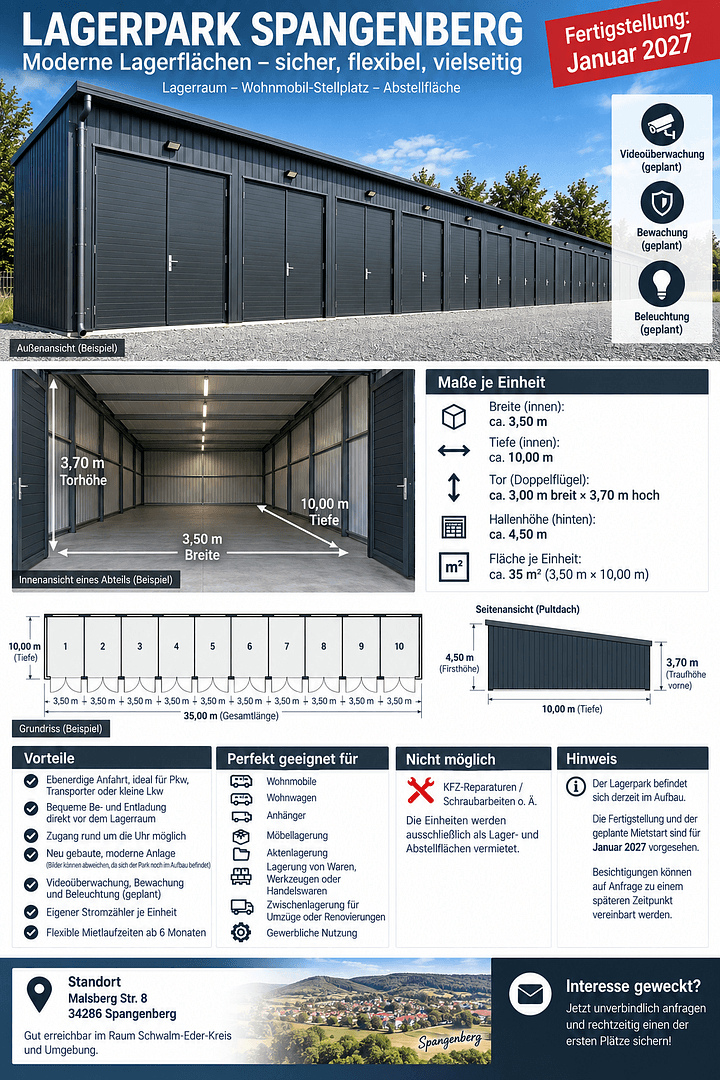 Pronájem garáže 11.000 m², Malsberg Str 8, Spangenberg, Hessen Pronájem garáže 11.000 m², Malsberg Str 8, Spangenberg, Hessen