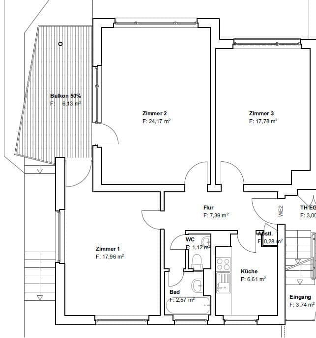 Pronájem bytu 3+1 84 m², Oberstenfeld, Bádensko-Württembersko Pronájem bytu 3+1 84 m², Oberstenfeld, Bádensko-Württembersko