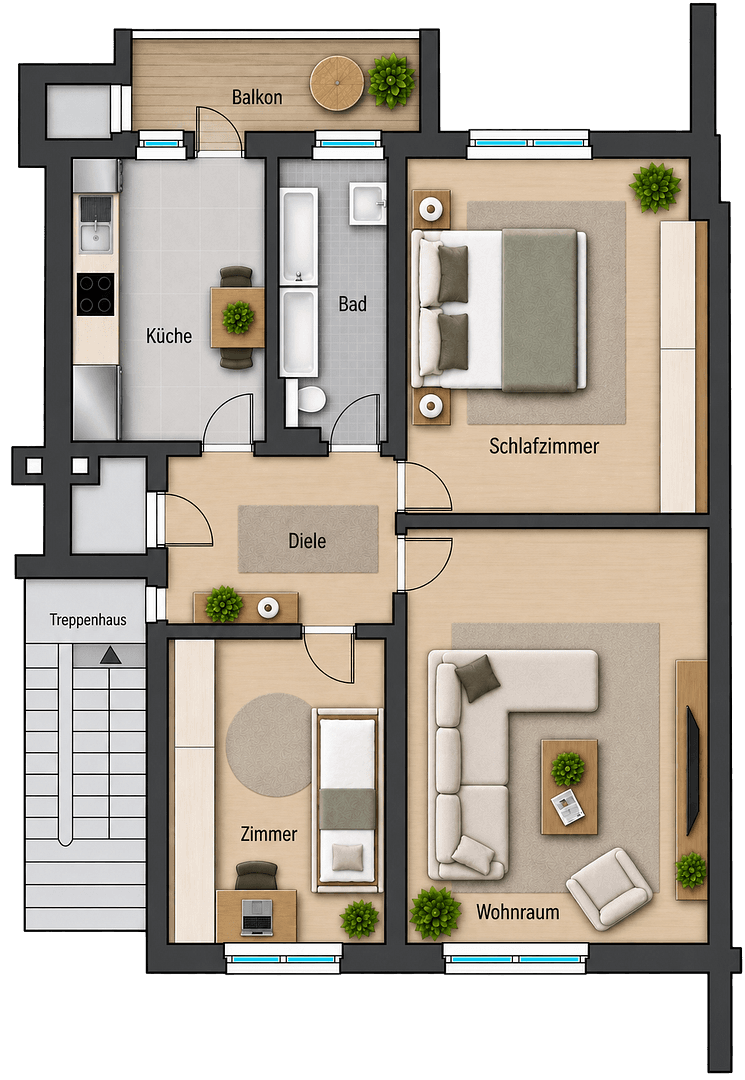 Pronájem bytu 3+1 76 m², Lehrstraße 25, Essen, Severní Porýní-Vestfálsko Pronájem bytu 3+1 76 m², Lehrstraße 25, Essen, Severní Porýní-Vestfálsko
