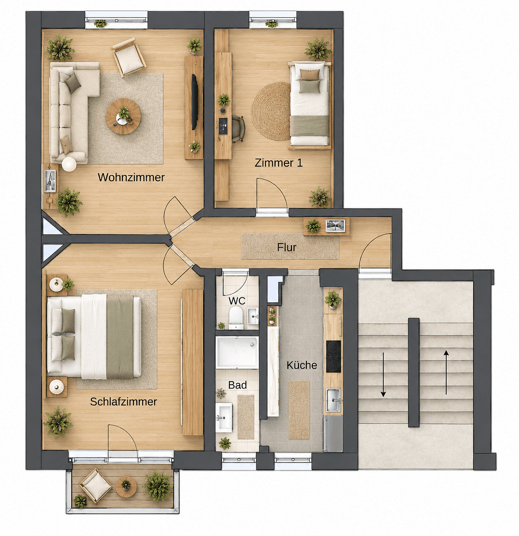 Pronájem bytu 3+1 66 m², Offenbach am Main, Hessen Pronájem bytu 3+1 66 m², Offenbach am Main, Hessen