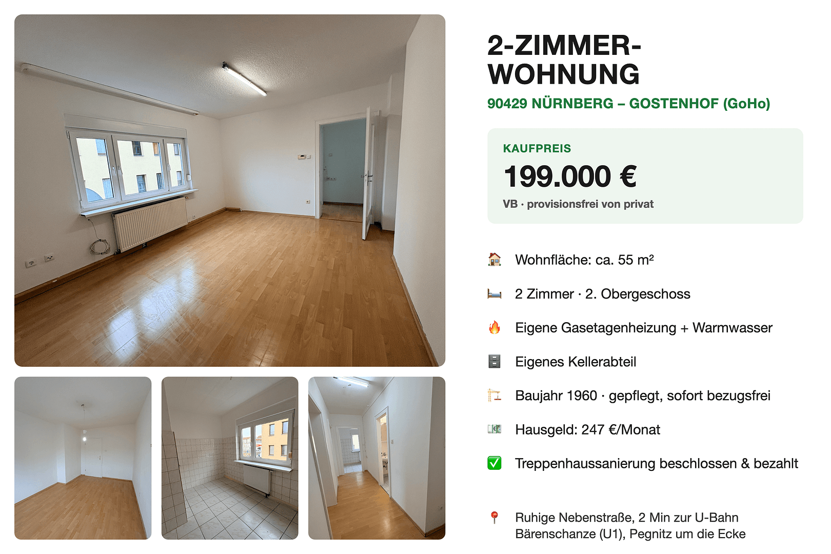 Prodej bytu 2+1 55 m², Zickstr 2, Nürnberg, Bavorsko Prodej bytu 2+1 55 m², Zickstr 2, Nürnberg, Bavorsko