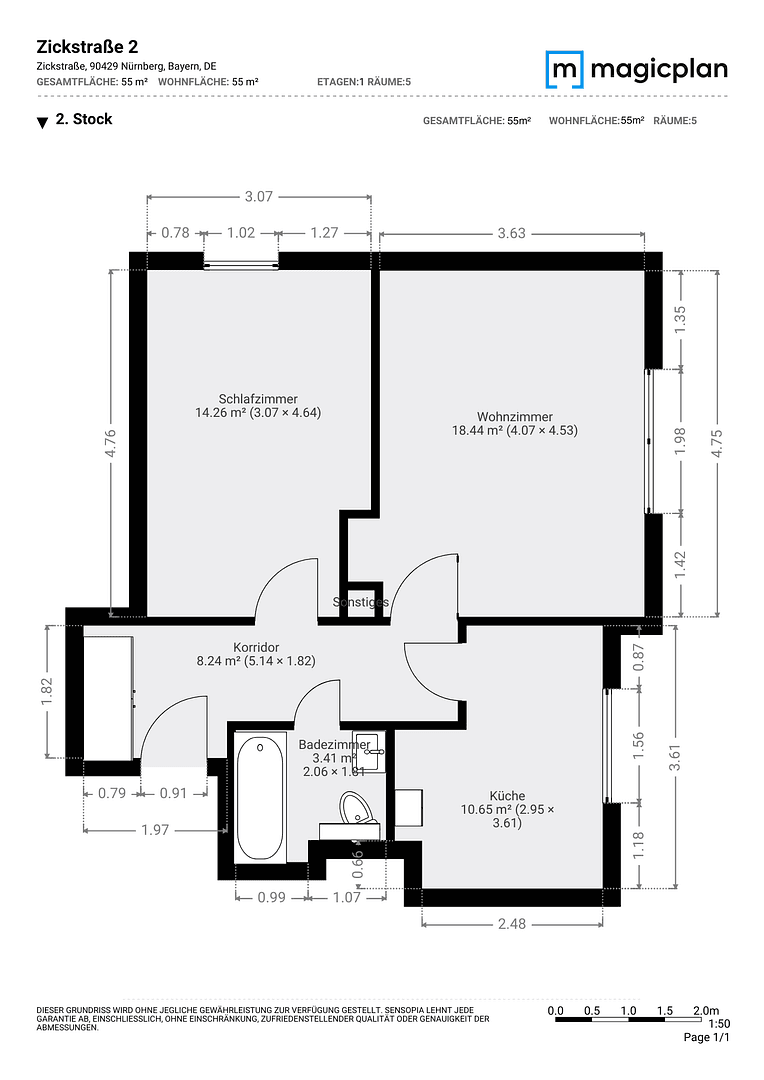 Prodej bytu 2+1 55 m², Zickstr 2, Nürnberg, Bavorsko Prodej bytu 2+1 55 m², Zickstr 2, Nürnberg, Bavorsko