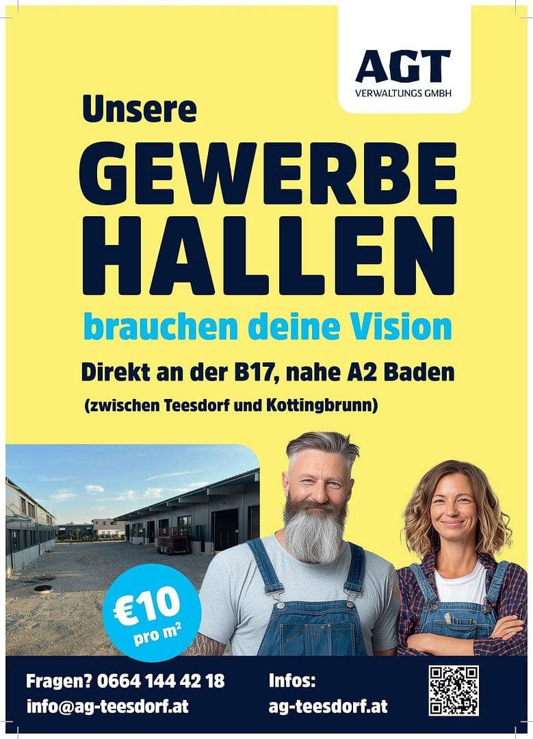 Pronájem nebytového prostoru 2.082 m², Gewerbepark B17 / II / Straße 3 / Objekt 11, Teesdorf, Dolní Rakousko Pronájem nebytového prostoru 2.082 m², Gewerbepark B17 / II / Straße 3 / Objekt 11, Teesdorf, Dolní Rakousko