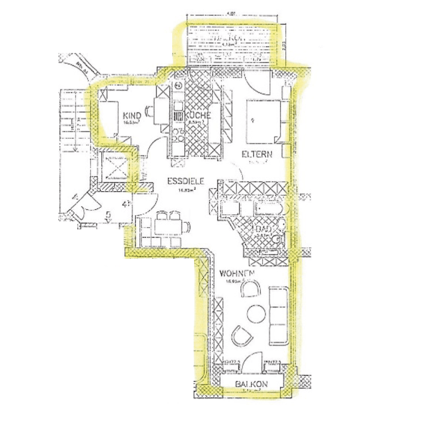 Pronájem bytu 3+1 79 m², Wormser Straße, Dresden, Sasko Pronájem bytu 3+1 79 m², Wormser Straße, Dresden, Sasko