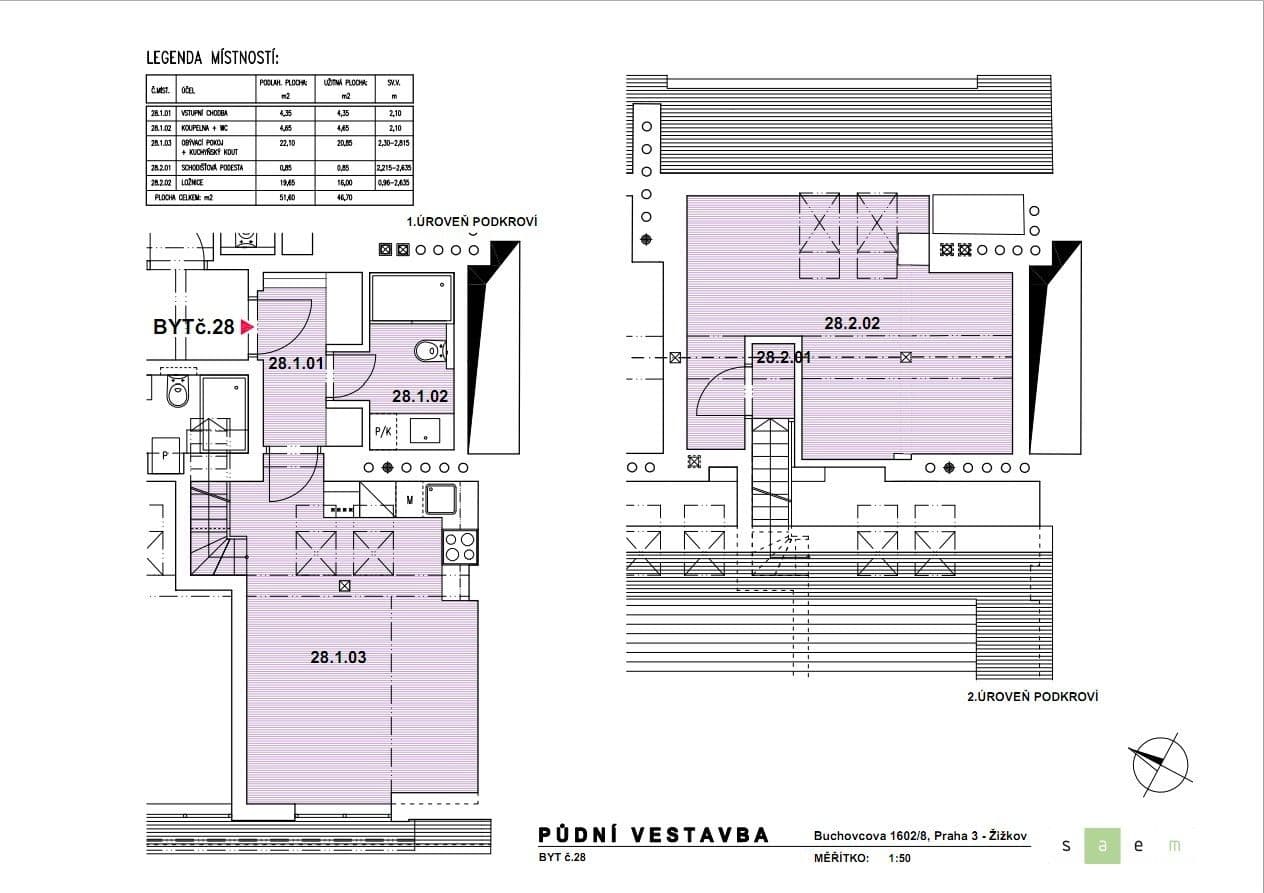 Prodej bytu 2+kk 47 m², Buchovcova, Praha, Praha Prodej bytu 2+kk 47 m², Buchovcova, Praha, Praha