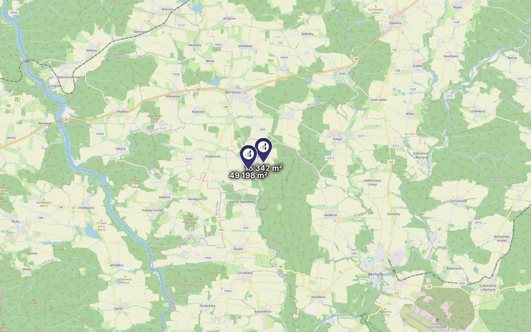 Prodej pozemku 64.540 m², Borovany, Jihočeský kraj Prodej pozemku 64.540 m², Borovany, Jihočeský kraj