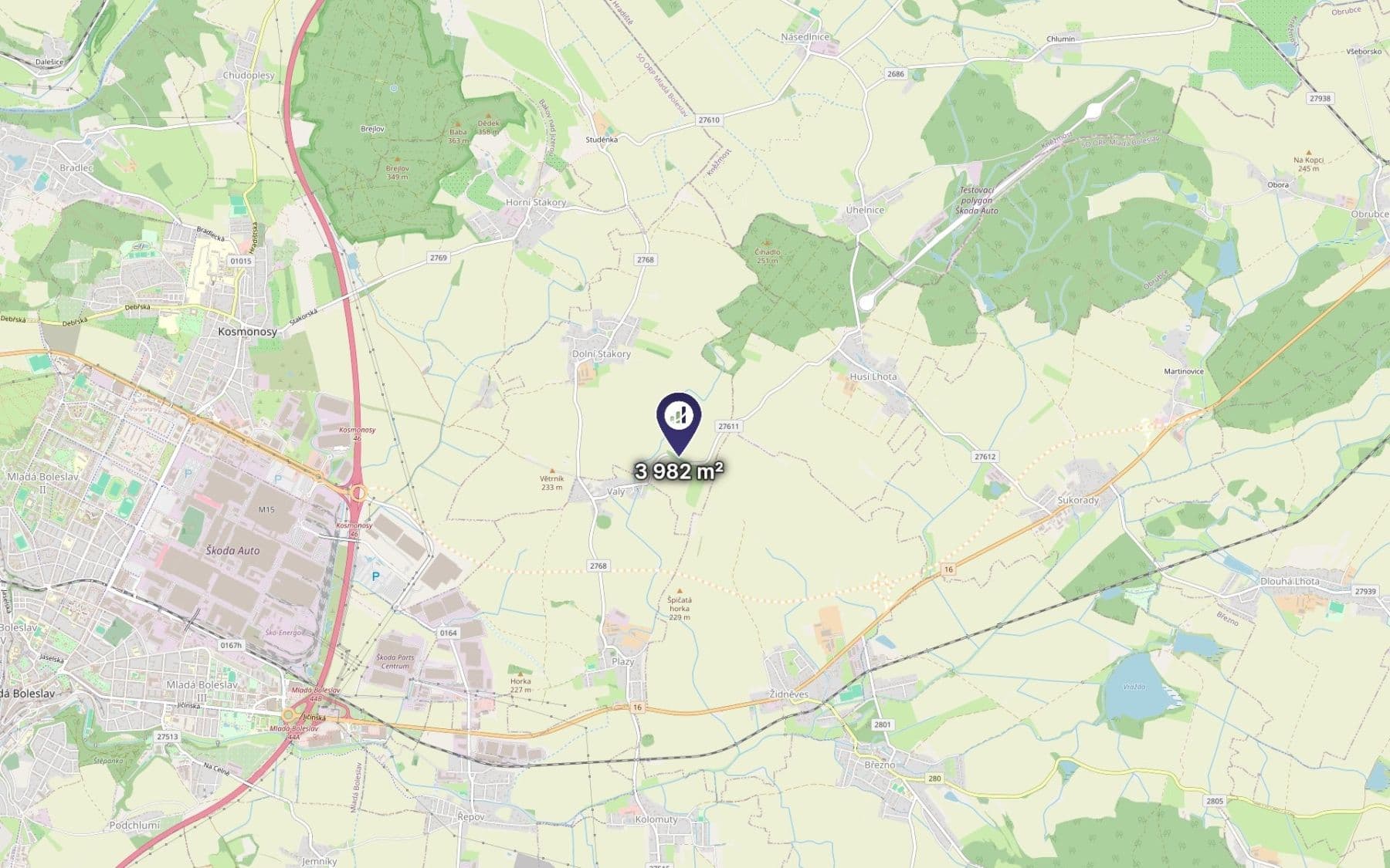 Prodej pozemku 3.982 m², Dolní Stakory, Středočeský kraj Prodej pozemku 3.982 m², Dolní Stakory, Středočeský kraj