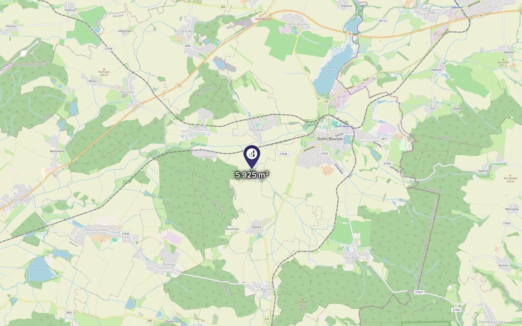 Prodej pozemku 5.925 m², Dolní Bousov, Středočeský kraj Prodej pozemku 5.925 m², Dolní Bousov, Středočeský kraj