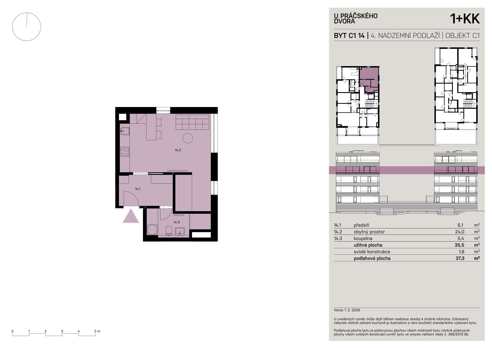 Pronájem bytu 1+kk 35 m², Práčská, Praha, Praha Pronájem bytu 1+kk 35 m², Práčská, Praha, Praha