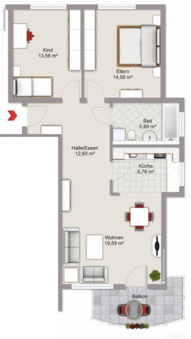 Pronájem bytu 3+1 76 m², Schotten, Hessen Pronájem bytu 3+1 76 m², Schotten, Hessen