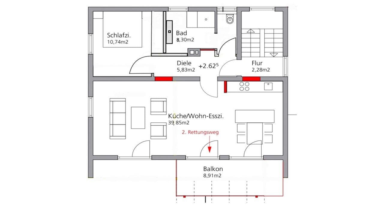 Pronájem bytu 2+1 71 m², Leinfelden-Echterdingen, Bádensko-Württembersko Pronájem bytu 2+1 71 m², Leinfelden-Echterdingen, Bádensko-Württembersko
