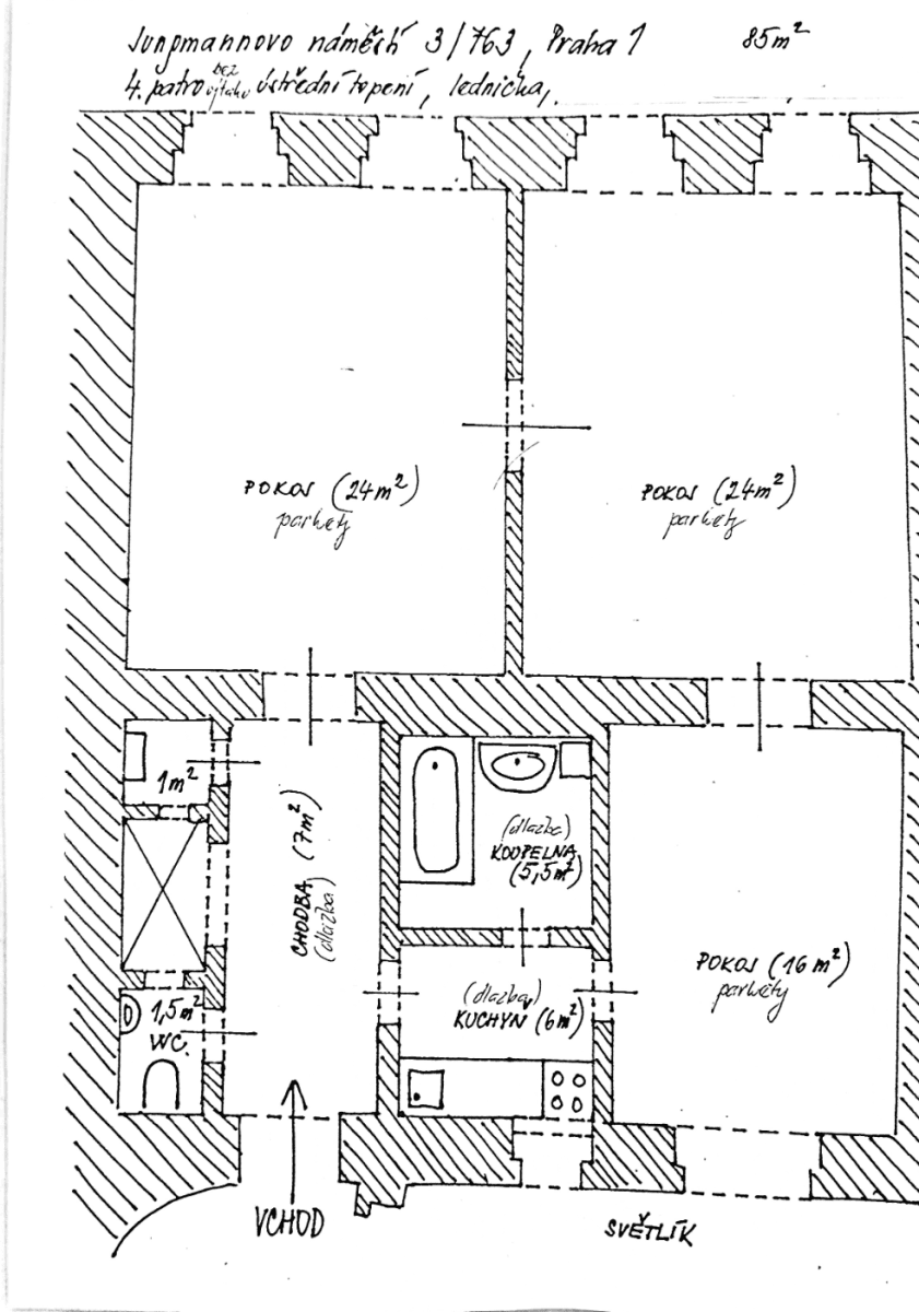 Pronájem bytu 3+1 85 m², Praha, Praha Pronájem bytu 3+1 85 m², Praha, Praha