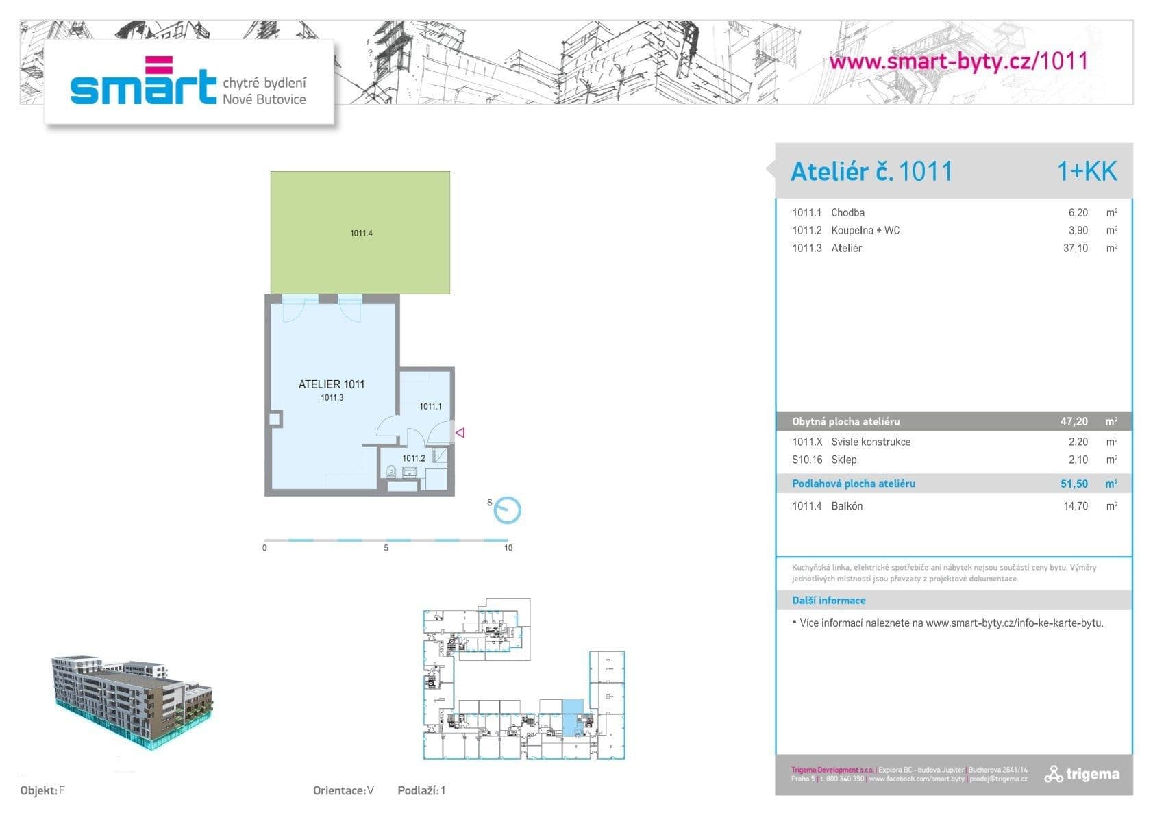 Pronájem bytu 1+kk 50 m², Petržílkova, Praha, Praha Pronájem bytu 1+kk 50 m², Petržílkova, Praha, Praha