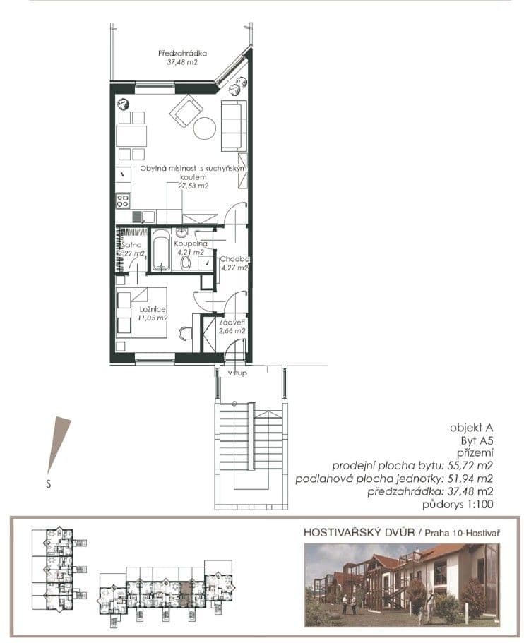 Pronájem bytu 2+kk 52 m², Kozinovo náměstí, Praha, Praha Pronájem bytu 2+kk 52 m², Kozinovo náměstí, Praha, Praha