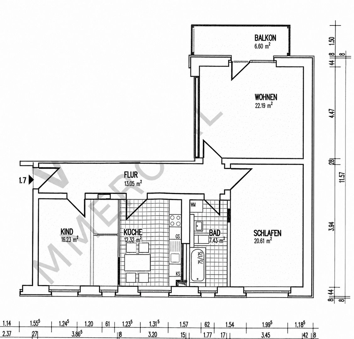 Pronájem bytu 3+1 96 m², Brandenburgische Str., Zossen, Braniborsko Pronájem bytu 3+1 96 m², Brandenburgische Str., Zossen, Braniborsko