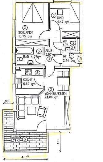 Prodej bytu 3+kk 73 m², Ilsfeld, Bádensko-Württembersko Prodej bytu 3+kk 73 m², Ilsfeld, Bádensko-Württembersko