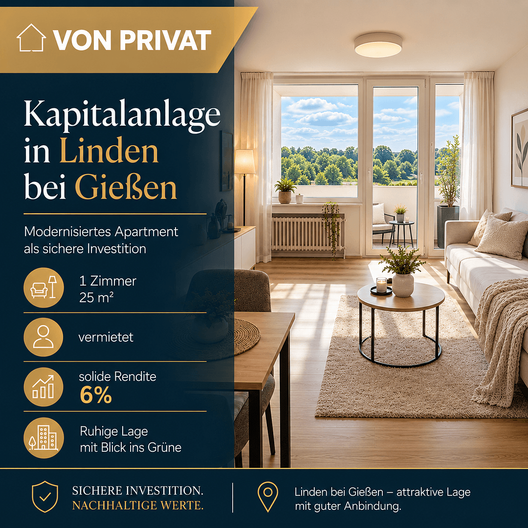 Prodej bytu 1+1 25 m², Linden, Hessen Prodej bytu 1+1 25 m², Linden, Hessen