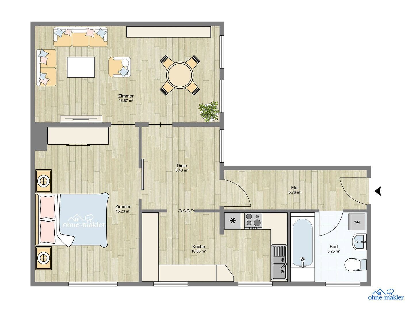 Pronájem bytu 3+1 80 m², Perleberg, Braniborsko Pronájem bytu 3+1 80 m², Perleberg, Braniborsko