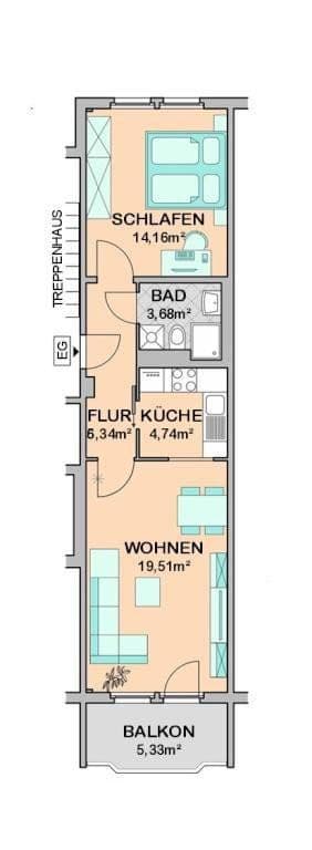 Prodej bytu 2+1 49 m², Oeffingener Straße 3, Míšeň, Sasko Prodej bytu 2+1 49 m², Oeffingener Straße 3, Míšeň, Sasko