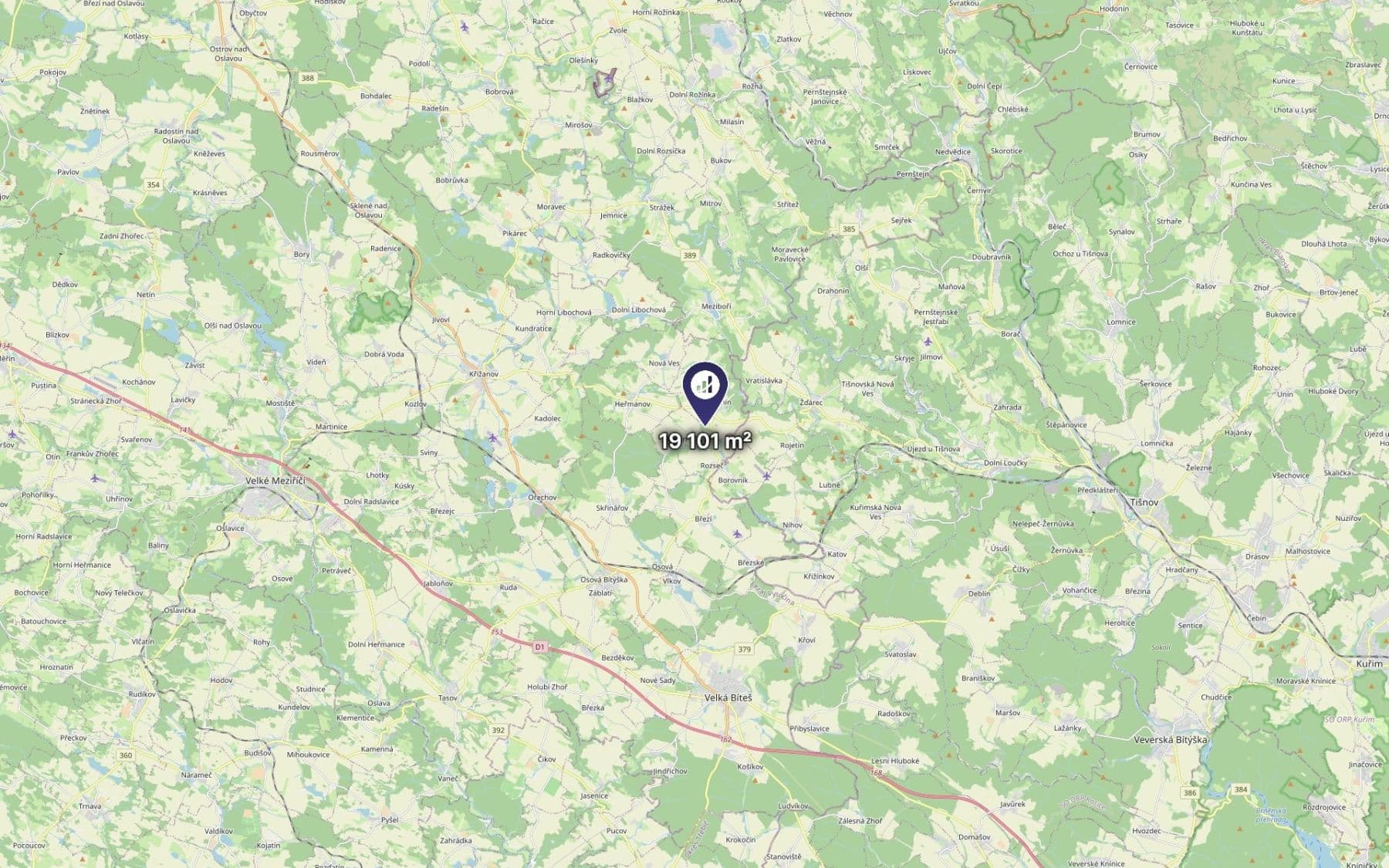 Prodej pozemku 19.101 m², Rozseč, Kraj Vysočina Prodej pozemku 19.101 m², Rozseč, Kraj Vysočina