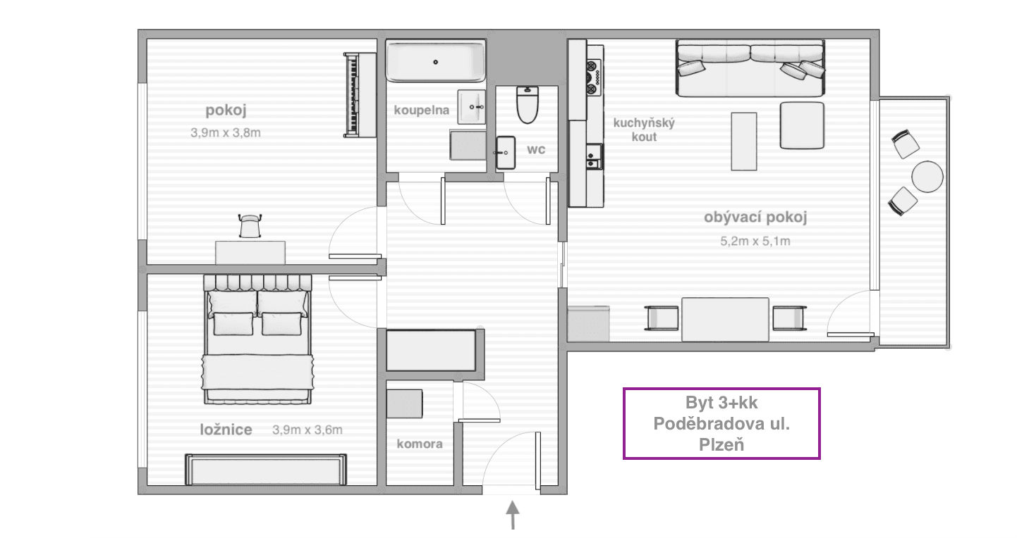 Pronájem bytu 3+kk 80 m², Poděbradova, Plzeň, Plzeňský kraj Pronájem bytu 3+kk 80 m², Poděbradova, Plzeň, Plzeňský kraj