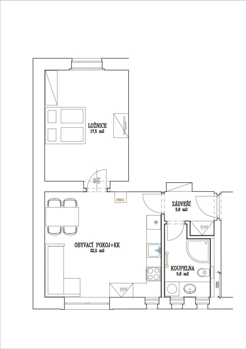 Pronájem bytu 2+kk 50 m², Krhanice, Středočeský kraj Pronájem bytu 2+kk 50 m², Krhanice, Středočeský kraj