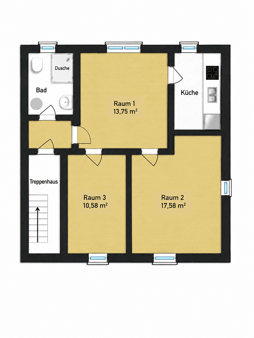 Pronájem bytu 3+1 52 m², Voerstestraße 18, Castrop-Rauxel, Severní Porýní-Vestfálsko Pronájem bytu 3+1 52 m², Voerstestraße 18, Castrop-Rauxel, Severní Porýní-Vestfálsko