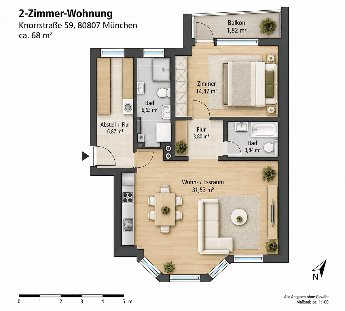 Prodej bytu 2+1 68 m², Knorrstraße 59, München, Bavorsko Prodej bytu 2+1 68 m², Knorrstraße 59, München, Bavorsko