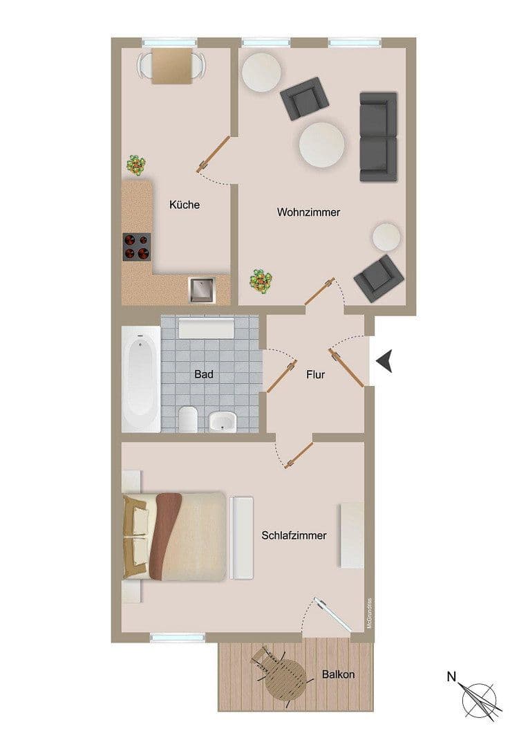 Prodej bytu 2+1 55 m², Erfurt, Durynsko Prodej bytu 2+1 55 m², Erfurt, Durynsko