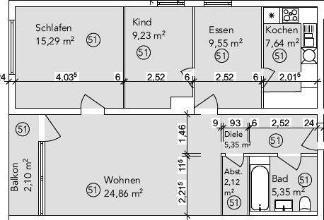 Pronájem bytu 3+kk 82 m², Im Lerchengrund 17, Bensheim, Hessen Pronájem bytu 3+kk 82 m², Im Lerchengrund 17, Bensheim, Hessen