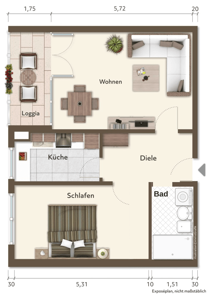 Pronájem bytu 2+1 56 m², Staufenstraße 1, Dietzenbach, Hessen Pronájem bytu 2+1 56 m², Staufenstraße 1, Dietzenbach, Hessen