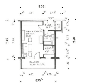 Prodej bytu 1+kk 48 m², Frankenstraße 1, Rottendorf, Bavorsko Prodej bytu 1+kk 48 m², Frankenstraße 1, Rottendorf, Bavorsko