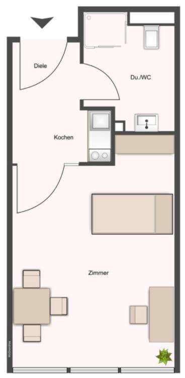 Pronájem bytu 1+1 24 m², Am Wald 3, Ober-Olm, Porýní-Falc Pronájem bytu 1+1 24 m², Am Wald 3, Ober-Olm, Porýní-Falc