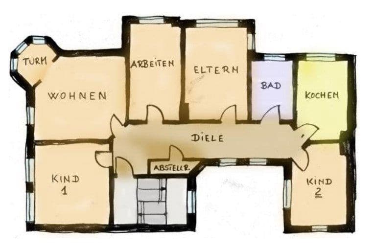 Pronájem bytu 5+1 125 m², Charlottenstraße 7, Eisenach, Durynsko Pronájem bytu 5+1 125 m², Charlottenstraße 7, Eisenach, Durynsko