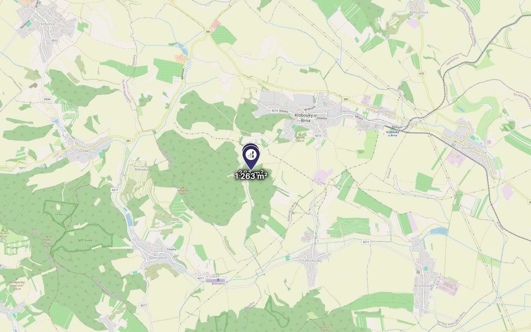 Prodej pozemku 1.624 m², Klobouky u Brna, Jihomoravský kraj Prodej pozemku 1.624 m², Klobouky u Brna, Jihomoravský kraj