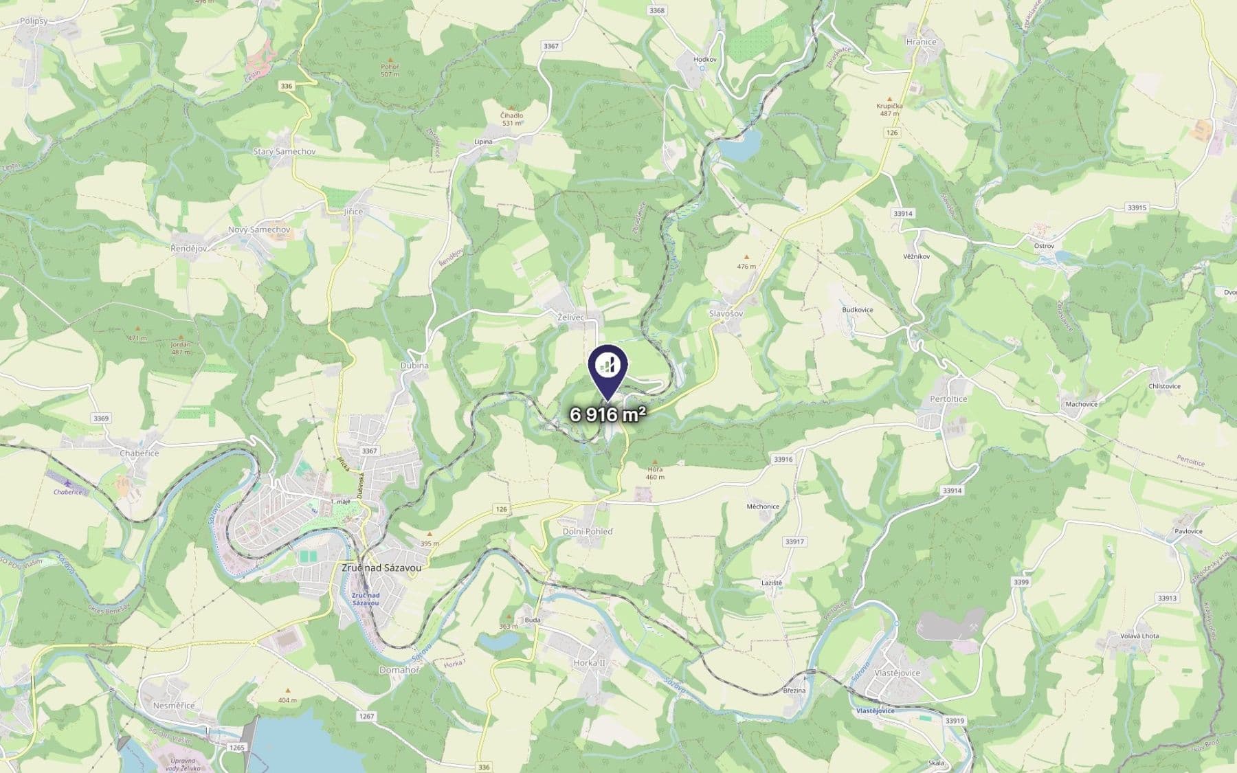 Prodej pozemku 6.916 m², Slavošov, Středočeský kraj Prodej pozemku 6.916 m², Slavošov, Středočeský kraj