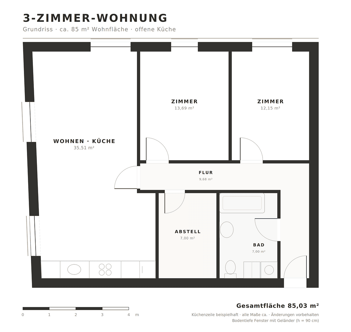 Pronájem bytu 3+1 85 m², Melle, Dolní Sasko Pronájem bytu 3+1 85 m², Melle, Dolní Sasko