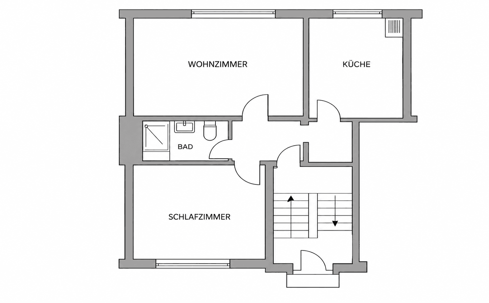 Pronájem bytu 2+1 59 m², Döltgenstr., Duisburg, Severní Porýní-Vestfálsko Pronájem bytu 2+1 59 m², Döltgenstr., Duisburg, Severní Porýní-Vestfálsko