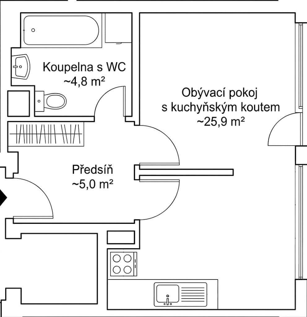 Prodej bytu 1+1 37 m², Vojtěcha Lanny, Kladno, Středočeský kraj Prodej bytu 1+1 37 m², Vojtěcha Lanny, Kladno, Středočeský kraj