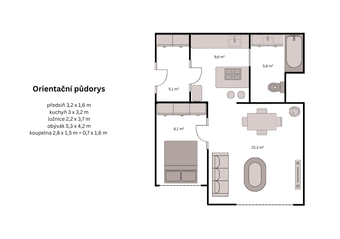 Prodej bytu 2+kk 50 m², Velehradská, Praha, Praha Prodej bytu 2+kk 50 m², Velehradská, Praha, Praha