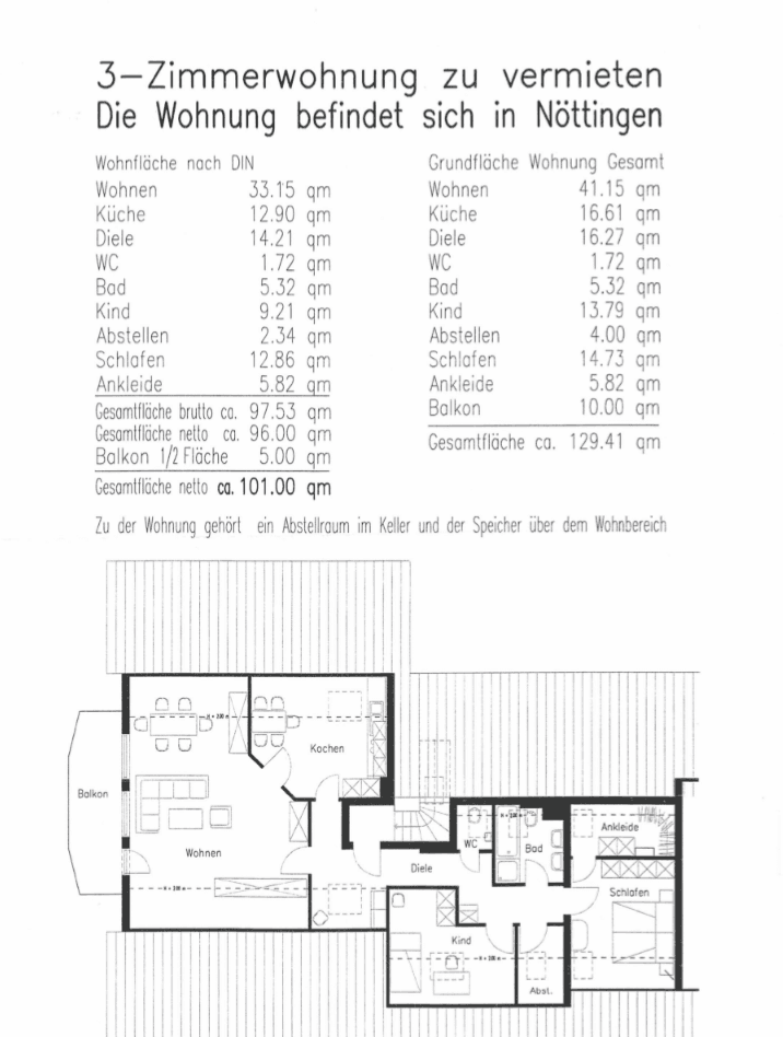 Pronájem bytu 3+kk 101 m², Remchingen, Bádensko-Württembersko Pronájem bytu 3+kk 101 m², Remchingen, Bádensko-Württembersko