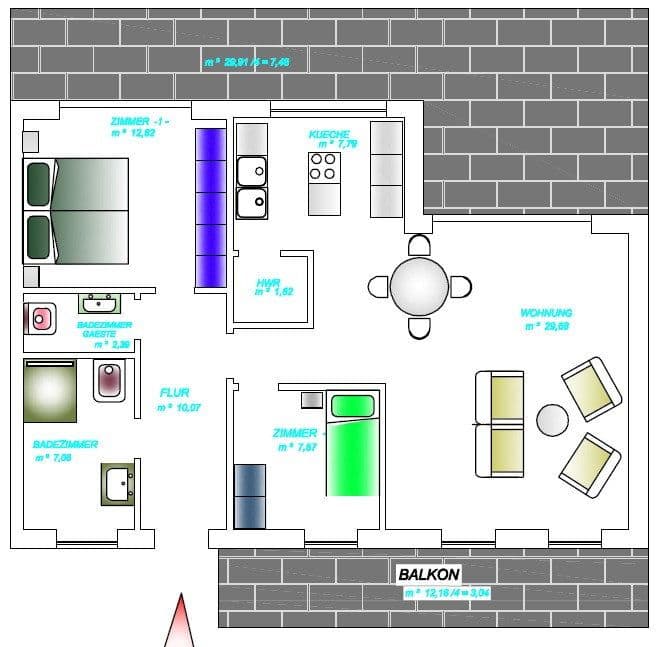 Pronájem bytu 3+1 96 m², Düren, Severní Porýní-Vestfálsko Pronájem bytu 3+1 96 m², Düren, Severní Porýní-Vestfálsko