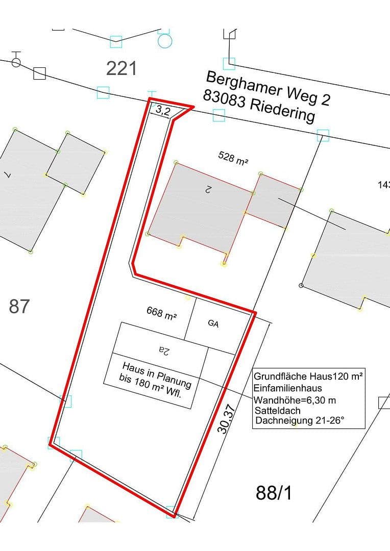Prodej pozemku 668 m², Berghamer Weg 2, Riedering OT Neukirchen, Bavorsko Prodej pozemku 668 m², Berghamer Weg 2, Riedering OT Neukirchen, Bavorsko