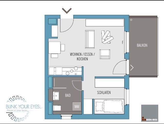 Pronájem bytu 1+kk 35 m², Frankfurt, Hessen Pronájem bytu 1+kk 35 m², Frankfurt, Hessen