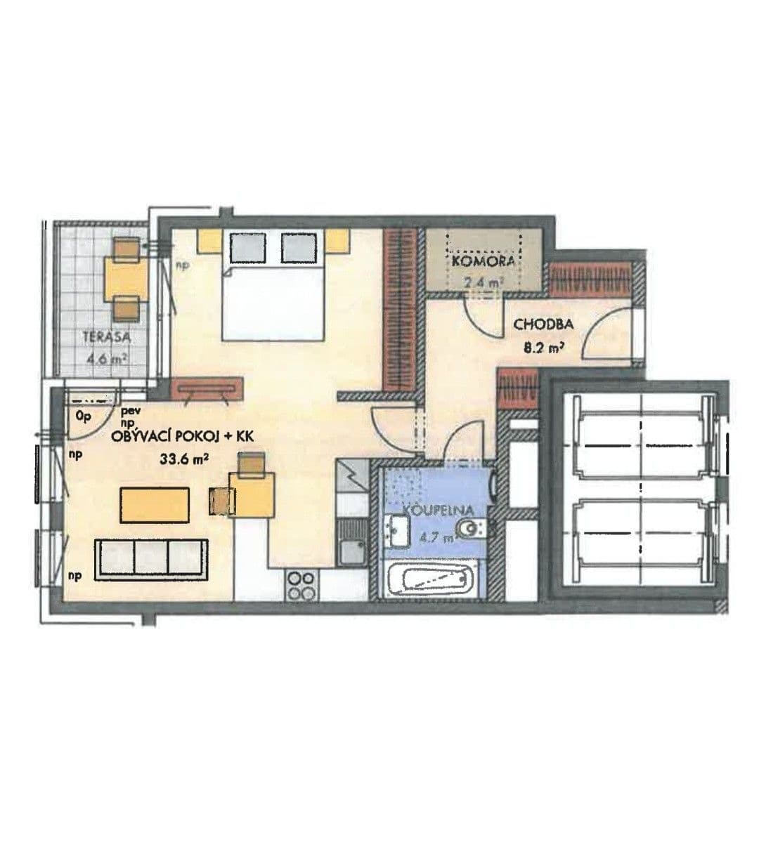 Prodej bytu 2+kk 51 m², Praha, Praha Prodej bytu 2+kk 51 m², Praha, Praha