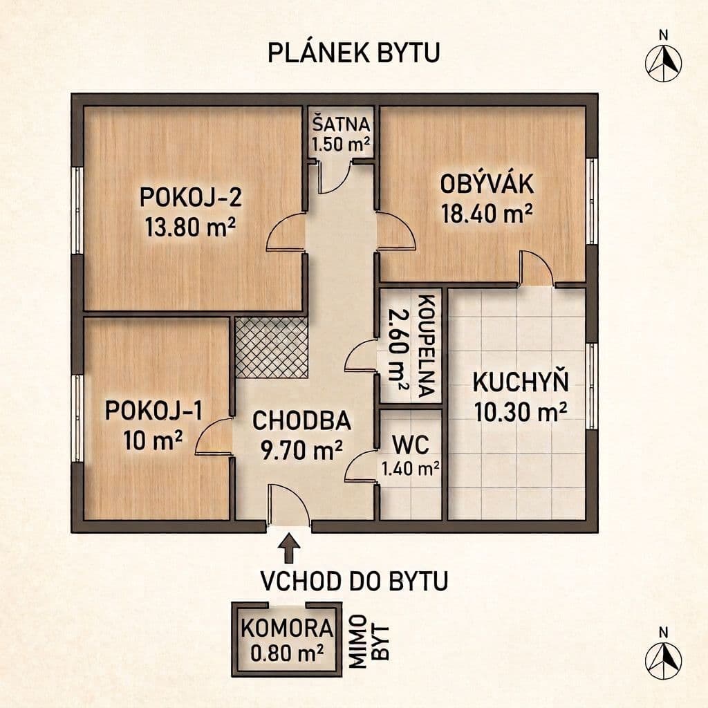 Prodej bytu 3+1 68 m², Polská, Kladno, Středočeský kraj Prodej bytu 3+1 68 m², Polská, Kladno, Středočeský kraj
