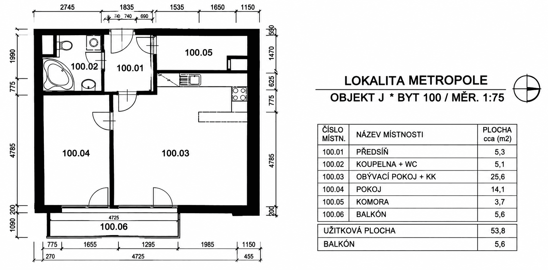 Prodej bytu 2+kk 53 m², Tulešická, Praha, Praha Prodej bytu 2+kk 53 m², Tulešická, Praha, Praha
