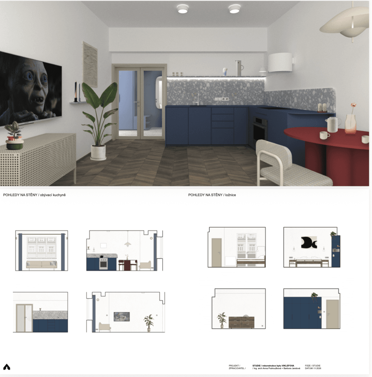 Pronájem bytu 2+kk 46 m², Viklefova, Praha, Praha Pronájem bytu 2+kk 46 m², Viklefova, Praha, Praha