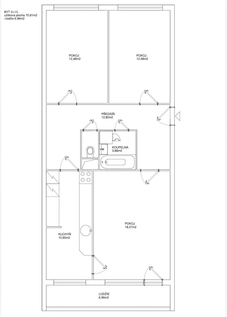 Prodej bytu 3+1 71 m², Blattného, Praha, Praha Prodej bytu 3+1 71 m², Blattného, Praha, Praha