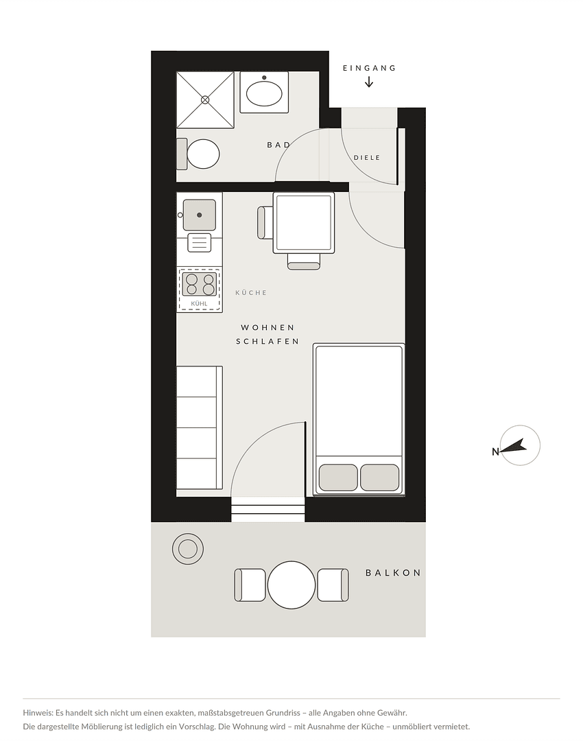 Pronájem bytu 1+1 18 m², Sachranger Str. 5, München, Bavorsko Pronájem bytu 1+1 18 m², Sachranger Str. 5, München, Bavorsko